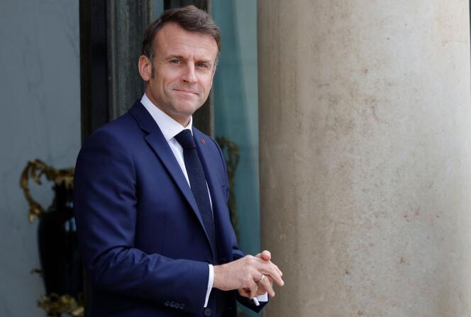 埃马纽埃尔·马克龙 (Emmanuel Macron)，2024 年 5 月 3 日在爱丽舍宫。