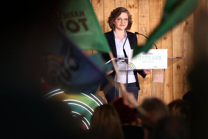Marie Toussaint, candidata del partido ecologista EELV en las elecciones europeas, en Burdeos, el 4 de mayo de 2024.