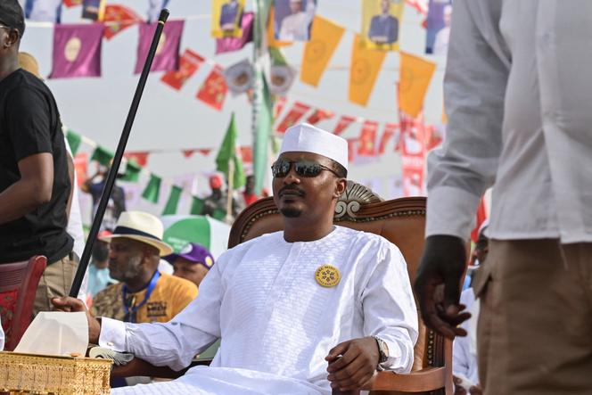 Mahamat Idriss Déby, lors de son dernier meeting de campagne, le 4 mai 2024, à N’Djamena.