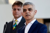 Le maire travailliste de Londres, Sadiq Khan, réélu confortablement pour un troisième mandat à la mairie de Londres, le 4 mai 2024.