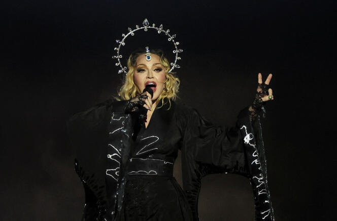 Madonna lors d'un concert à Rio de Janeiro (Brésil), le 4 mai 2024.