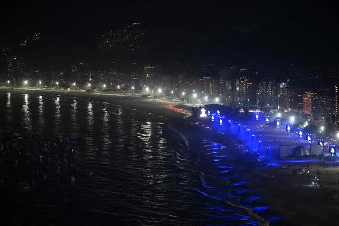 US pop star Madonna performs onstage during a free concert at Copacabana beach in Rio de Janeiro, Brazil, on May 4, 2024.