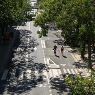 La piste cyclable de la rue de Vaugirard.