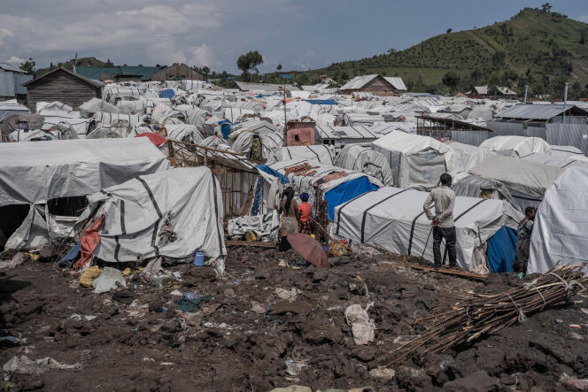Un camp de déplacés à Goma, en République démocratique du Congo, le 6 mai 2024.