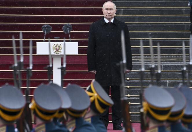 Le président russe Vladimir Poutine après sa cérémonie d'investiture au Kremlin de Moscou, le 7 mai 2024.