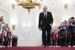 Vladimir Poutine lors de sa cérémonie d’investiture, au Kremlin, à Moscou, le 7 mai 2024.