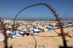 Un camp où se réfugie la population déplacée autour de Rafah, le 9 mai 2024.