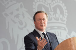 Le ministre des affaires étrangères britannique, David Cameron, le 9 mai 2024 à Londres.