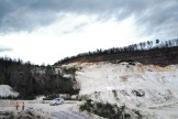 La mine à ciel ouvert de l’usine de lithium de la multinationale française Imerys à Echassières (Allier), le 17 janvier 2024.