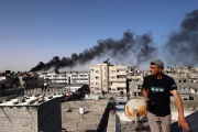 Smoke rises after Israeli shelling in Rafah, southern Gaza Strip, May 10, 2024.
