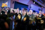 Carles Puigdemont at an election rally in Argelès-sur-Mer, France, on May 8, 2024.
