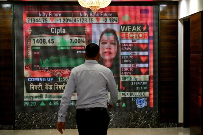 A la Bourse de Bombay (Bombay Stock Exchange), le 23 janvier 2024.