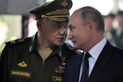Sergei Shoigu, minister of defense from 2012 to 2024, and the Russian president, Vladimir Putin, in Kubinka, Moscow region, September 19, 2018.