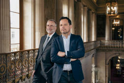 Les sénateurs Etienne Blanc (Les Républicains) et Jérôme Durain (Parti socialiste) au Sénat, à Paris, le 13 mai 2024. 