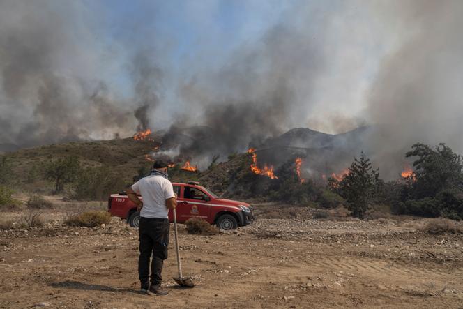 Dans le village de Vati, sur l’île de Rhodes (Grèce), le 25 juillet 2023.