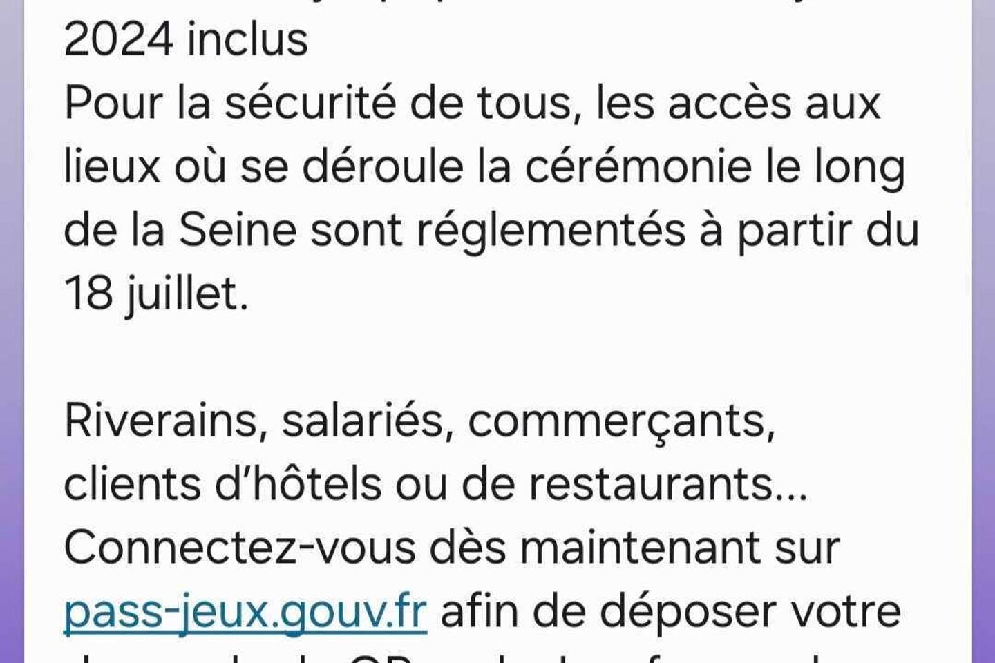 Phone alert titled 'extremely serious' surprises Parisians ahead of Olympics