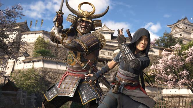 Image mettant en scène les deux principaux protagonistes du jeu « Assassin’s Creed Shadows », Yasuke et Naoe.