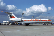 A Tupolev Tu-134 operated by the Bulgarian national airline Balkan Bulgarian Airlines, at Orly airport, August 1979.