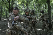 Training new Ukrainian army recruits, near Pokrovsk, Ukraine, May 9, 2024.