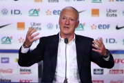 France's head coach Didier Deschamps gives a press conference on May 16