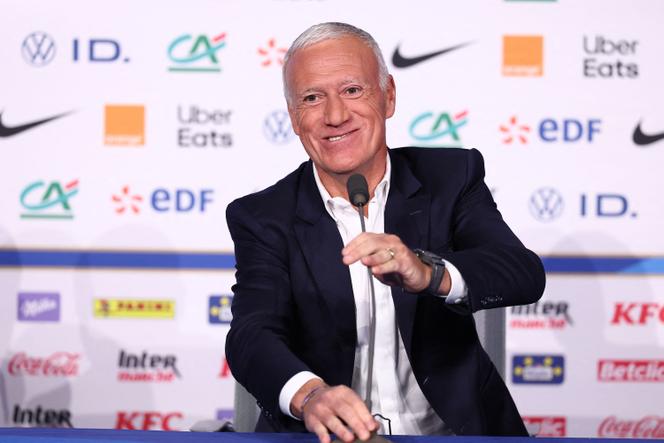 Didier Deschamps annonce la liste des joueurs sélectionnés pour l'Euro 2024, à Paris, le 16 mai 2024.