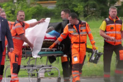 Robert Fico is taken to hospital in Banska Bystrica, Slovakia, on May 15