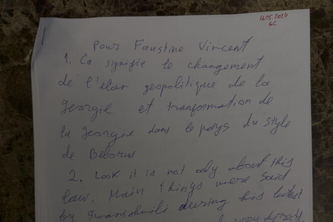 Mikheil Saakashvili's handwritten answers to Le Monde's questions, written from his prison cell in Georgia, May 16.
