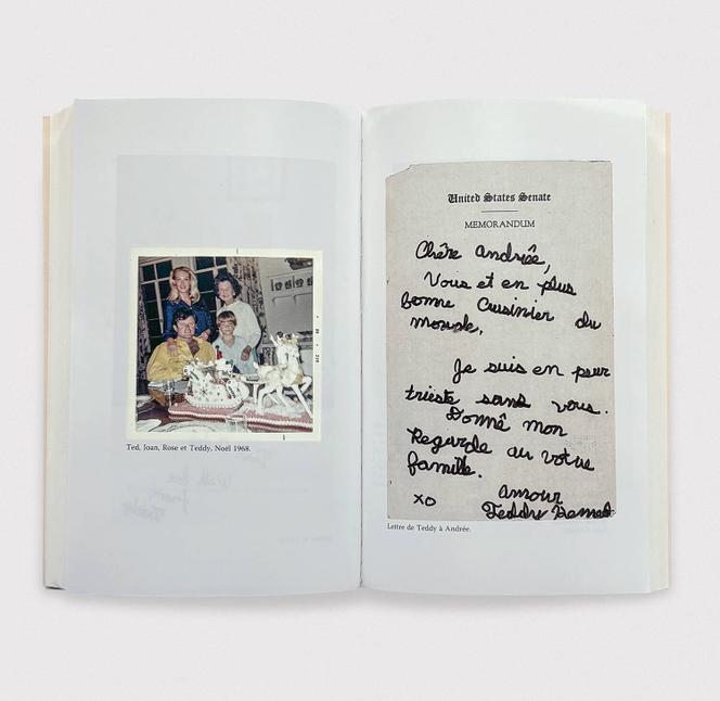 Mot écrit par Ted Kennedy (en photo avec sa famille) à l’attention d’Andrée Imbert, reproduit dans le livre de Valérie Paturaud, « La Cuisinière des Kennedy » (Les Escales).