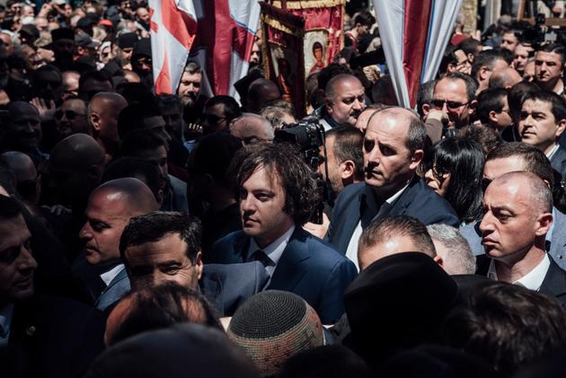 Georgian Prime Minister Irakli Kobakhidze (center) on "Family Purity Day" in Tbilisi, May 17, 2024.