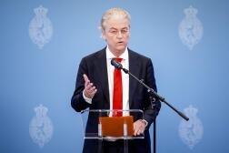 Le chef du parti d’extrême droite néerlandais PVV, Geert Wilders,  à La Haye (Pays-Bas), le 16 mai 2024.