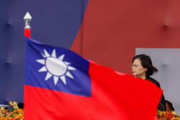 Tsai Ing-wen, Taiwan's president from 2016 to 2024, at the Taiwanese National Day celebration in Taipei on October 10, 2023.  