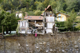 Après les inondations, à Saint-Martin-Vésubie (Alpes-Maritimes), le 6 octobre 2020. 