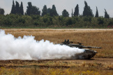 Un tank israélien près de la frontière entre Israël et la bande de Gaza, le 21 mai 2024.