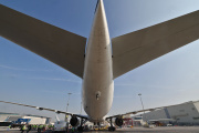 Un Boeing 777-300ER d’Emirates, pour un vol de démonstration à l’aéroport international de Dubaï, le 30 janvier 2023. 