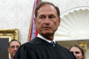 Conservative US Supreme Court Justice Samuel Alito in the Oval Office of the White House, Washington, DC, July 23, 2019.