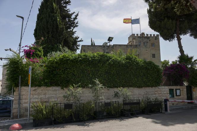 El edificio del consulado español en el barrio Sheikh Jarrah de Jerusalén Este, 22 de mayo de 2024. 