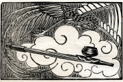 Illustration d’une pipe à opium par Auguste Roubille (1872-1955) pour le roman « La Bataille », de Claude Farrère (1909).
