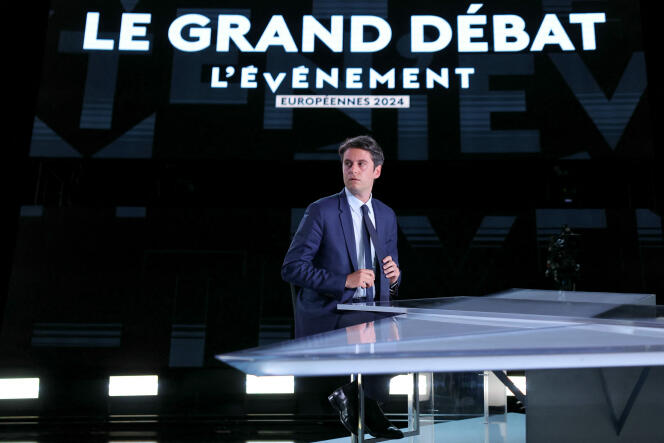 El Primer Ministro, Gabriel Attal, el jueves 23 de mayo, en el plató de France 2.