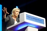 Marine Le Pen au meeting du RN à Henin-Beaumont, le 24 mai 2024. 