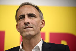 Raphaël Glucksmann, tête de liste du Parti socialiste et de Place publique aux élections européennes, à Paris, le 23 mai 2024.