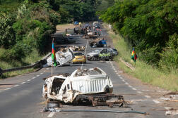 A pro-independence roadblock on the RT1 at the Saint-Laurent tribe in Païta (New Caledonia), May 24, 2024.