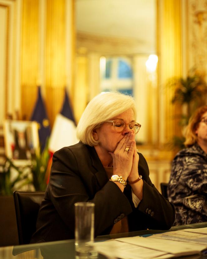 Catherine Vautrin, ministre du travail, de la santé et des solidarités, dans son bureau, à Paris, le 4 avril 2024.