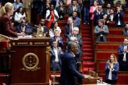 Jean-Victor Castor, député (Gauche démocrate et républicaine) de Guyane s’exprime à l’Assemblée nationale, à Paris, le 14 mai 2024.