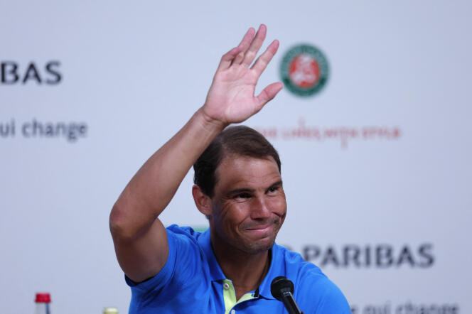 Rafael Nadal participe à la conférence de presse de début de tournoi, le 25 mai 2024 à Roland-Garros, à Paris. 