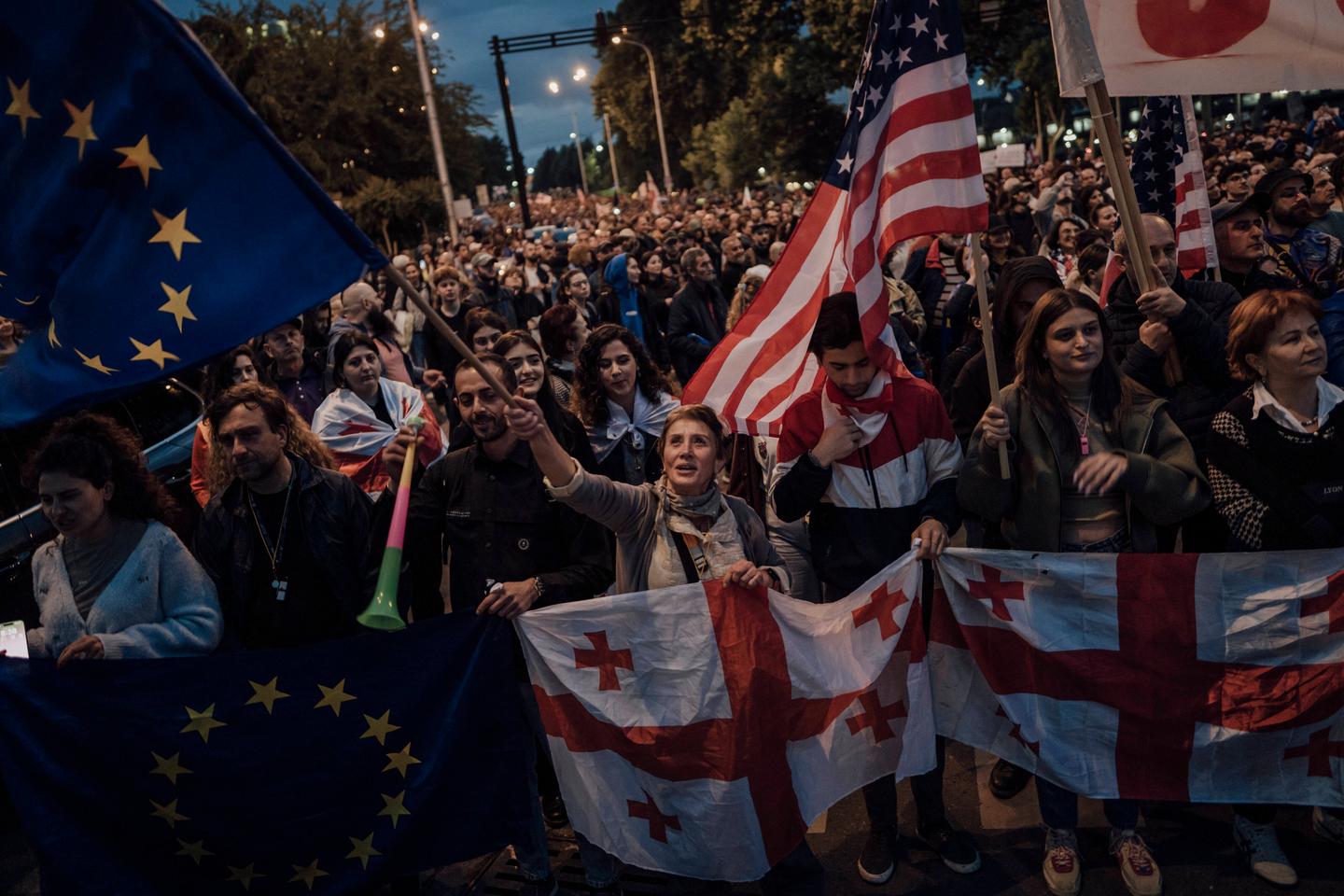 In Georgia, demonstrators ready themselves for a long fight: 'We don't want a new Maidan'