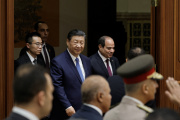 Chinese president Xi Jinping and Egyptian president Abdel Fattah el-Sissi at the Great Hall of the People in Beijing, May 29, 2024.
