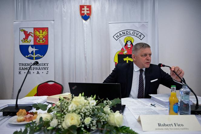 Slovakia's Prime Minister Robert Fico attends a government meeting, before he was shot at close range in an assassination attempt, in Handlova, Slovakia, on May 15, 2024. 