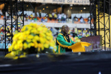 Le président de l’ANC (Congrès national africain) Cyril Ramaphosa lors d’un meeting à Johannesburg, le 25 mai 2024.