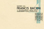 Une carte de visite utilisée par Francis Bacon en tant que designer.