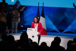 Valérie Hayer, lors d’un meeting à Paris, le 7 mai 2024. 